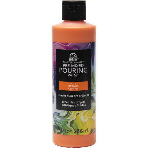 FolkArt Pre-Mixed Acrylic Pouring Paint, 8 oz, Orange