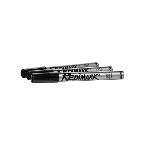 Dixon Industrial RediMark Permanent Markers, Chisel Point, Metal Barrel, Box of 12 Markers, Black (87170)