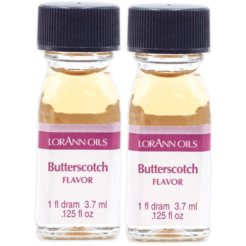 LorAnn Oils Super Strength Flavoring - Used For Candy Making, Flavoring, Baking, Hard Candy, & Flavor Oils - Bold, Natural Flavors 4X Stronger Than Extracts - Butterscotch, Pack of 2, 0.125 fl oz