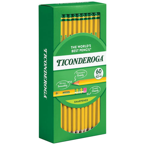 Ticonderoga Wood-Cased Pencils, Pre-Sharpened, 2 HB Soft, Yellow(Pack of 480)