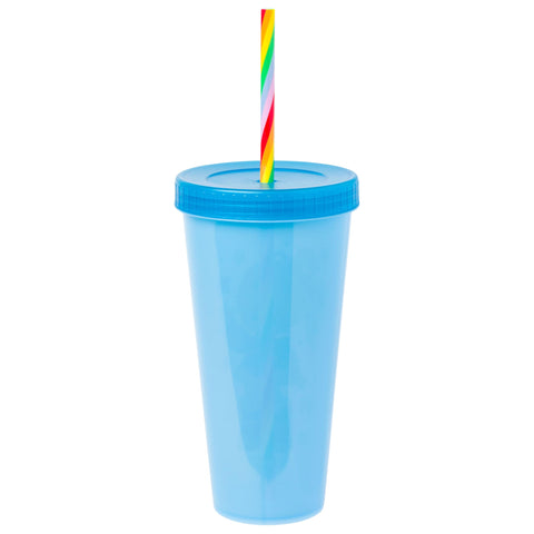 Silver Buffalo Rainbow Brite 4 pack Color Change Plastic Tumbler Set Featuring Rainbow Brite, Patty O’Green, La La Orange, and Shy Violet, 24 Ounces
