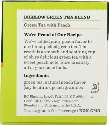 Bigelow Tea, 20 Bags - Green Peach (3 Pack)