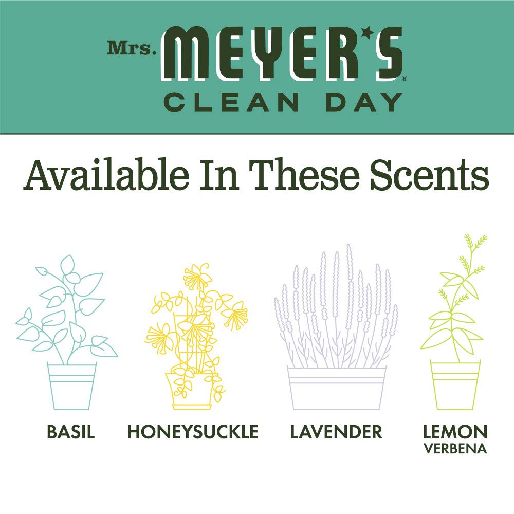 MRS. MEYER'S CLEAN DAY Exfoliating Body Scrub, Sugar Scrub that Leaves Skin Feeling Hydrated & Fresh, Made with Essential Oils, Basil, 8 oz