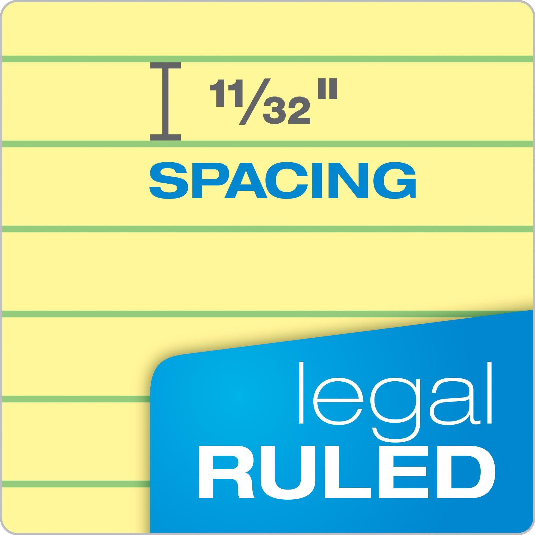 Ampad Evidence Dual Ruled Pad, Legal Ruling, Size 8.5 x 11.75 Inches, Canary Paper, 100 Sheets Per Pad (20-243)