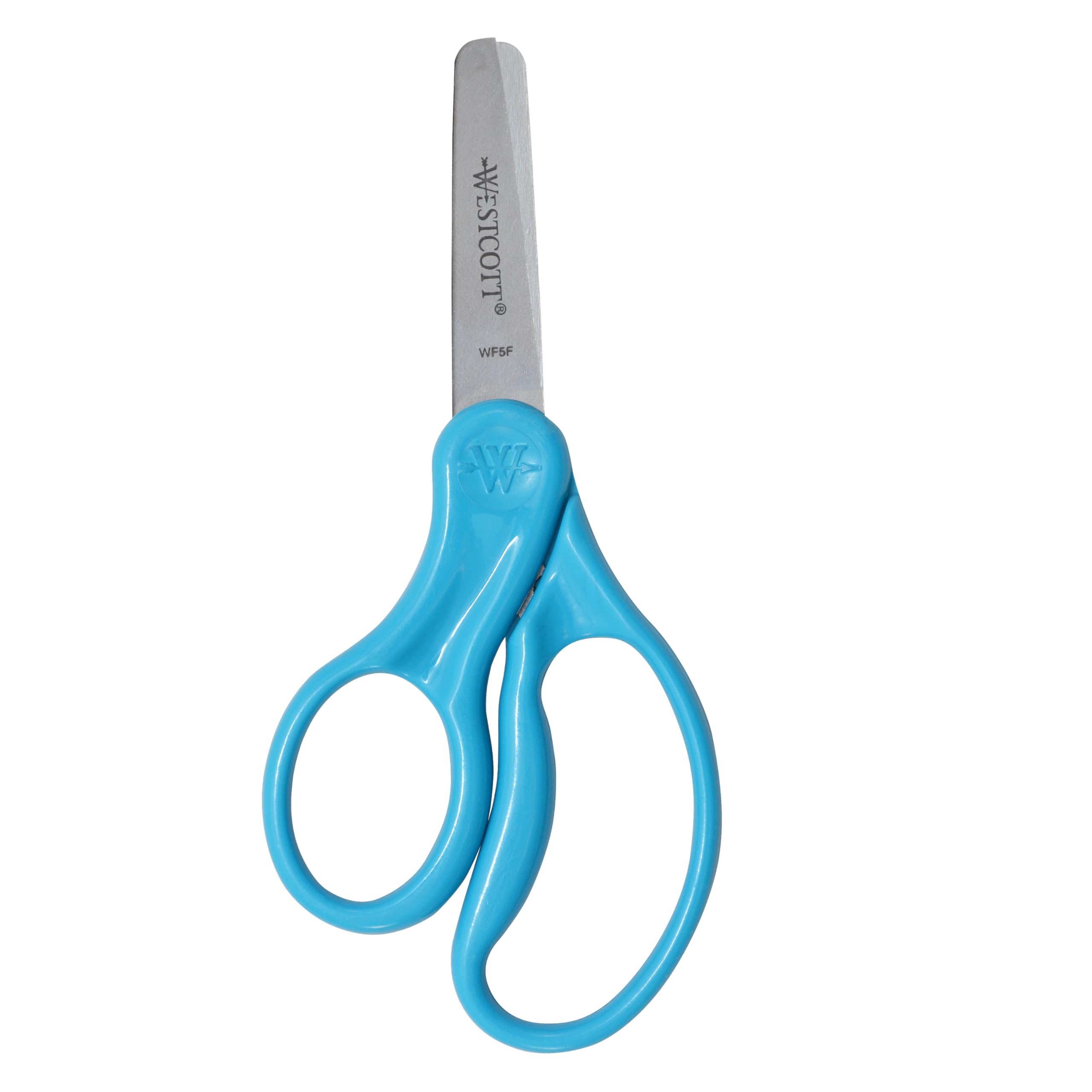 Westcott 13594 Left-Handed Scissors, Hard Handle Kids' Scissors, Back to School, Classroom Supplies, Ages 4-8, 5-Inch Blunt Tip, Color Varies