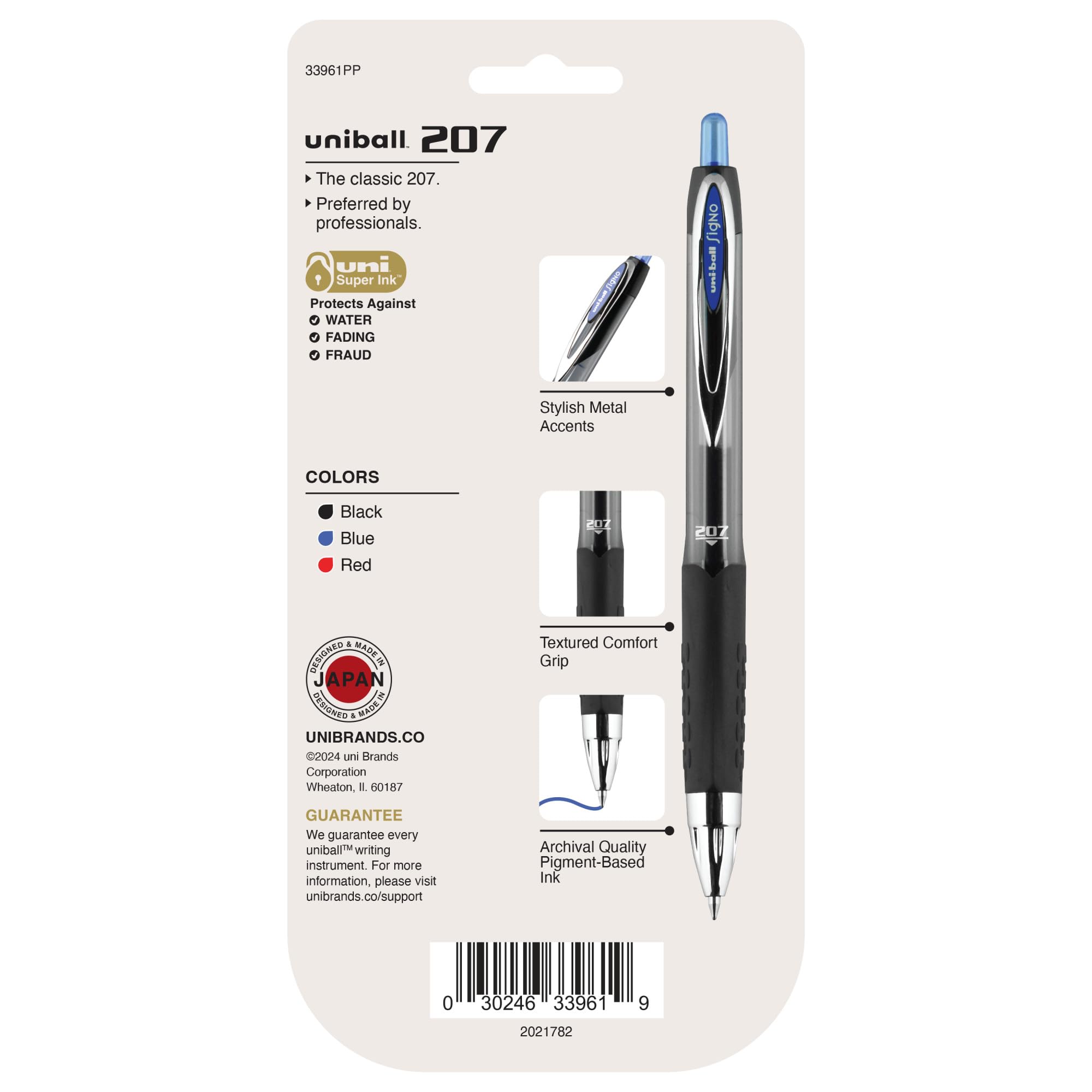 uni-ball 207 Retractable Gel Pens, Medium Point (0.7mm), Assorted Colors, 4 Count