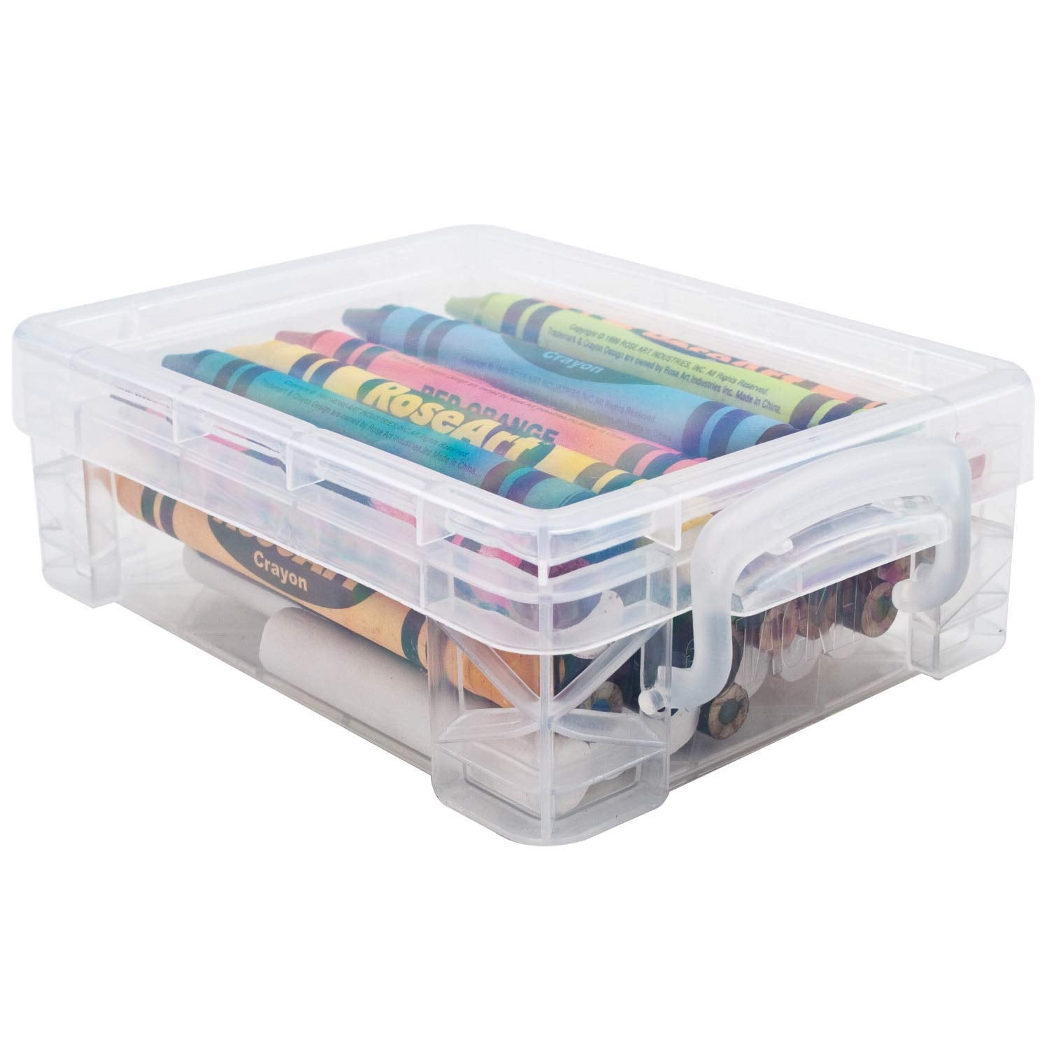 Advantus Super Stacker Crayon Box, Plastic, 4.75 x 3.5 x 1.6, Clear