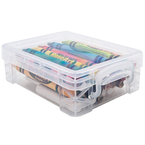 Advantus Super Stacker Crayon Box, Plastic, 4.75 x 3.5 x 1.6, Clear
