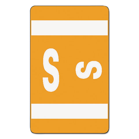 Smead AlphaZ ACCS Color-Coded Alphabetic Label, S, Orange, 100 Labels per Pack (67189)