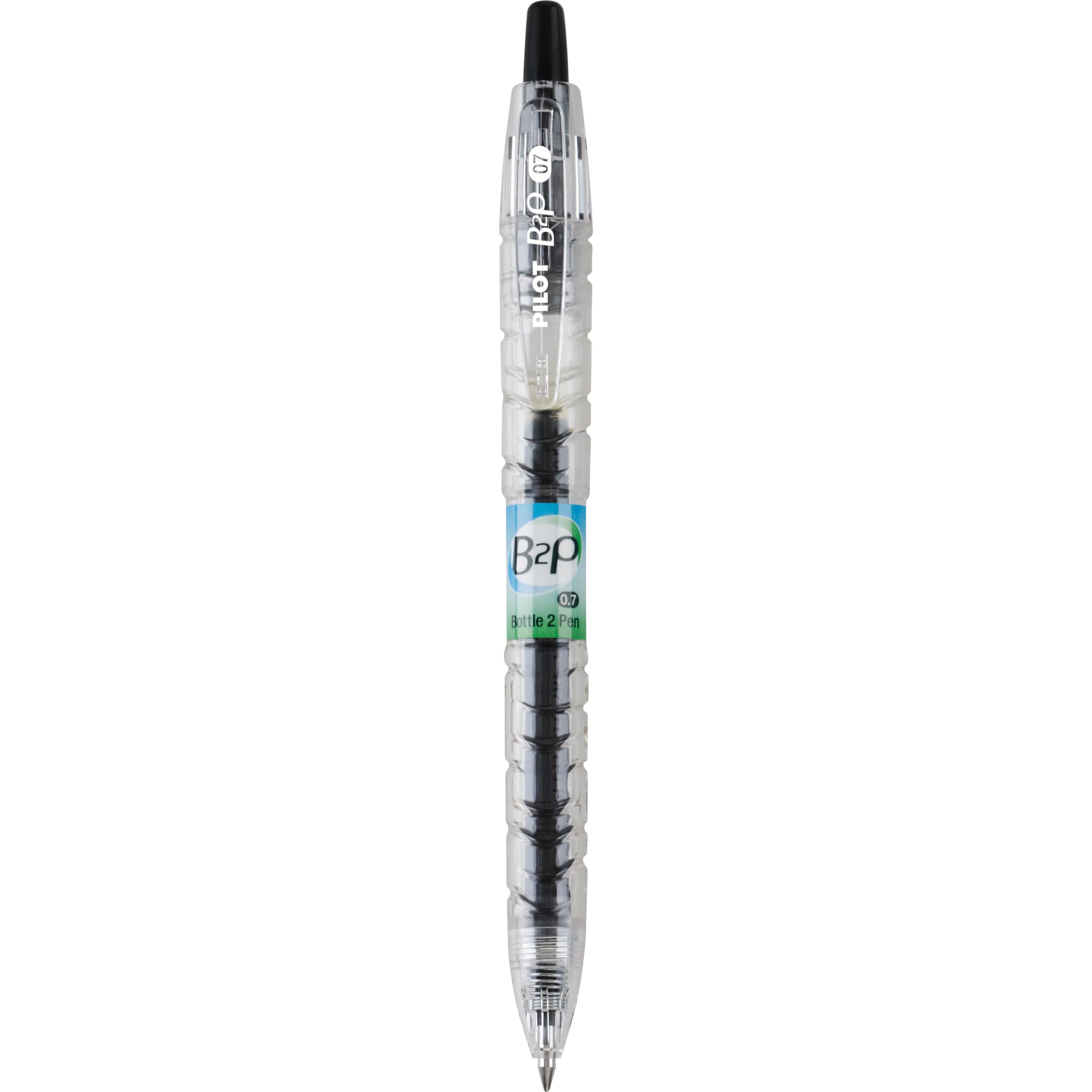 Pilot B2P Colors - Bottle to Pen Refillable & Retractable Rolling Ball Gel Pens Made From Recycled Bottles, Fine Point, Black G2 Inks, 0.7mm, 12-Pack