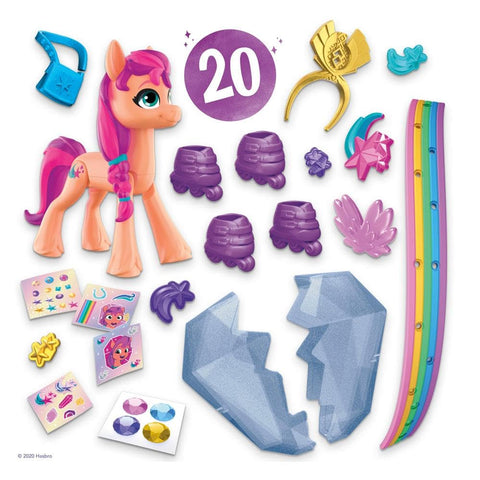 My Little Pony: A New Generation Movie Crystal Adventure Sunny Starscout - 3-Inch Orange Pony Toy, Surprise Accessories, Bracelet (Accessory Colors May Vary)