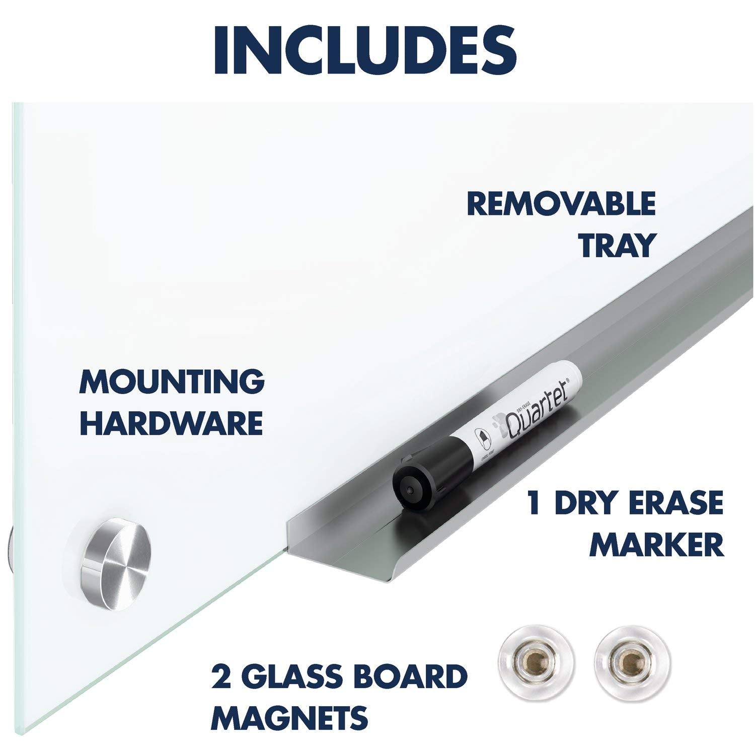 Quartet Dry Erase Board, Magnetic Whiteboard 48" x 48", Glass Board for Wall, Infinity, Brilliance White (G24848W)