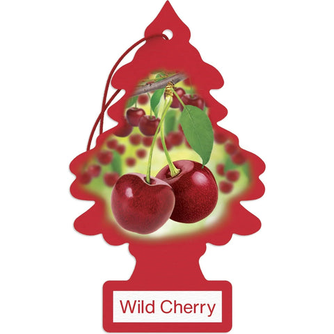 LITTLE TREES Car Air Freshener | Hanging Paper Tree for Home or Car | Wild Cherry | Single Tree per Package