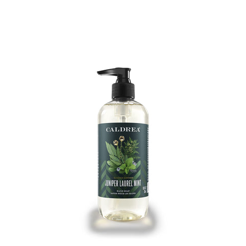 Caldrea Hand Wash Soap, Aloe Vera Gel, Olive Oil and Essential Oils to Cleanse and Condition, Juniper Laurel Mint Scent, 10.8 oz