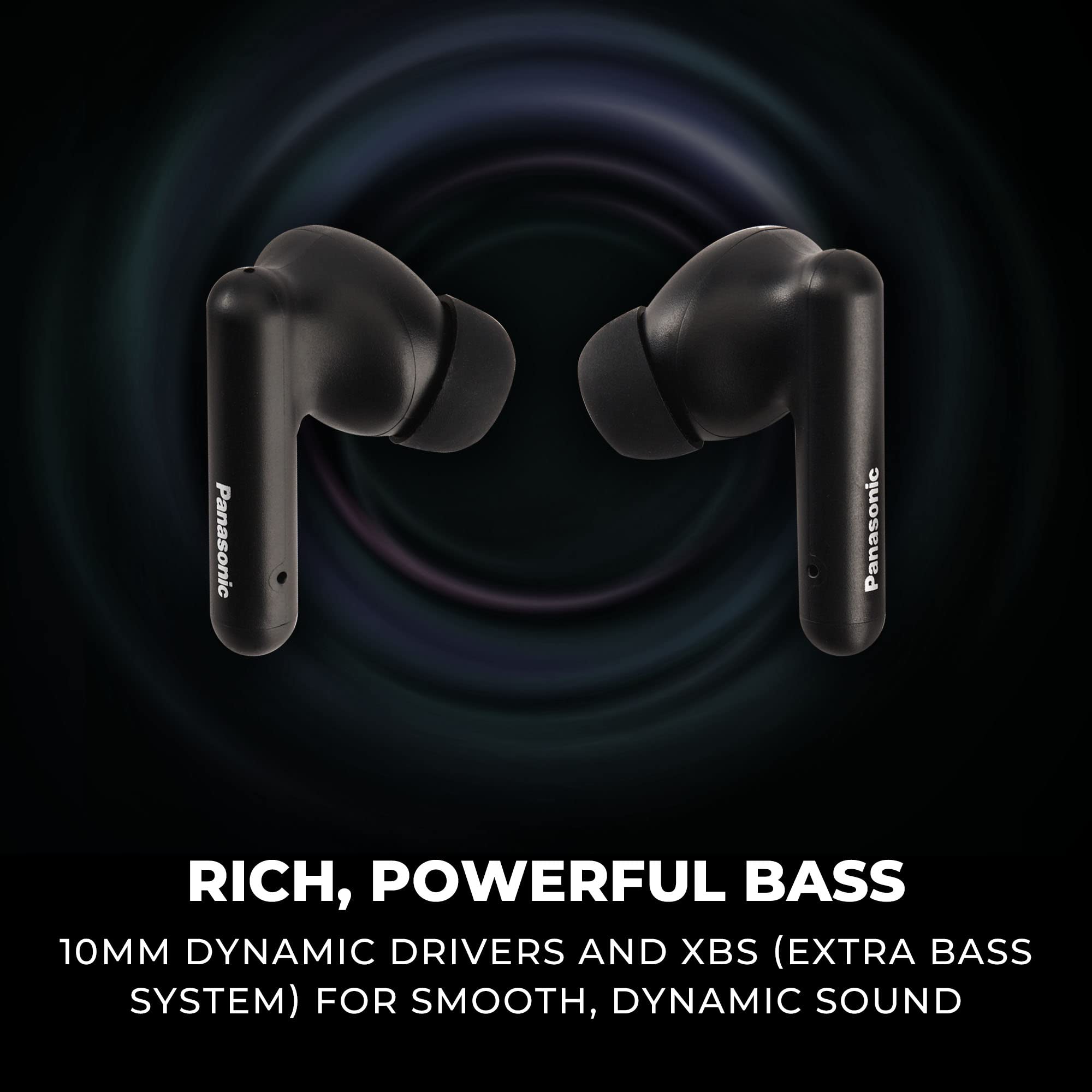 Panasonic ErgoFit True Wireless Earbuds, in Ear Headphones with XBS Powerful Bass, Bluetooth 5.3, Charging Case – RZ-B110W
