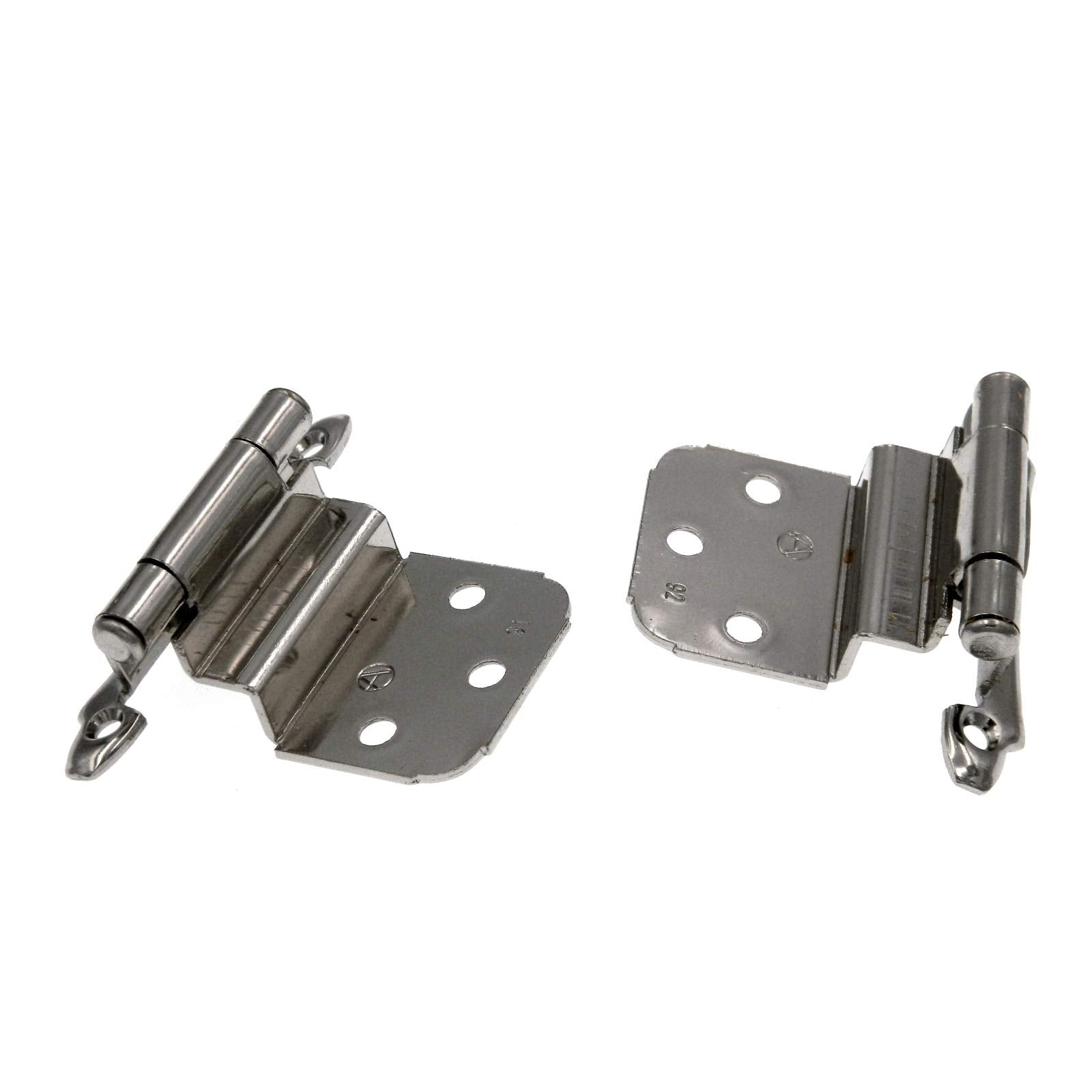 Amerock | Cabinet Hinge | 3/8 inch (10 mm) Inset | Polished Chrome | 2 Pack | Self-Closing | Face Mount | Cabinet Door