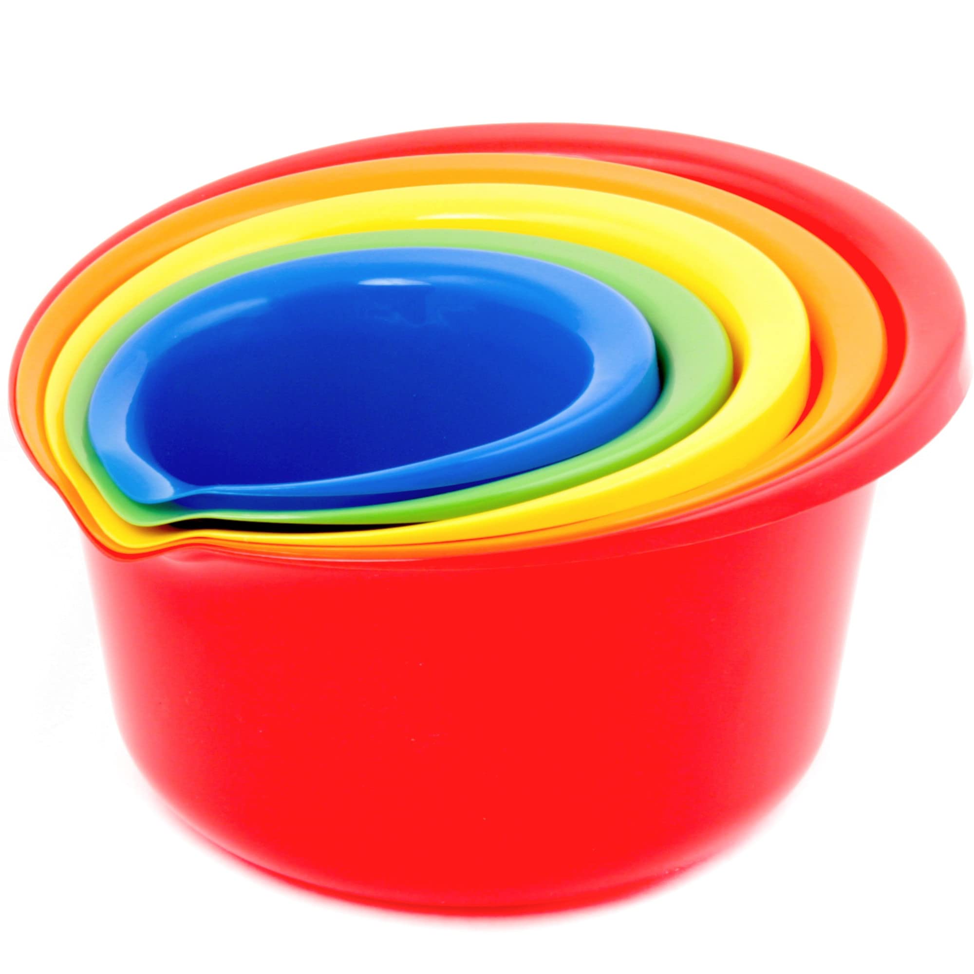 Chef Craft Select Plastic Mixing Bowl Set, 5 Piece, Multiple Color