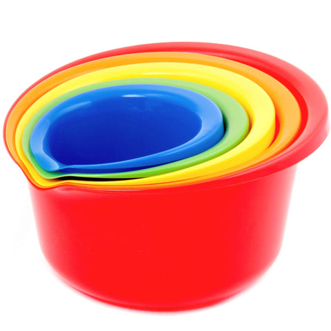 Chef Craft Select Plastic Mixing Bowl Set, 5 Piece, Multiple Color