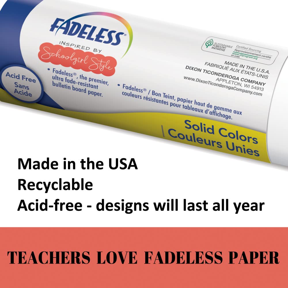 Fadeless Schoolgirl Style Bulletin Board Paper, Cotton Candy Cloud, 47.25" x 50', 1 Roll
