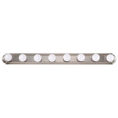 Nuvo Lighting 60/303 Transitional Eight Light Vanity in Pwt, Nckl, B/S, Slvr. Finish