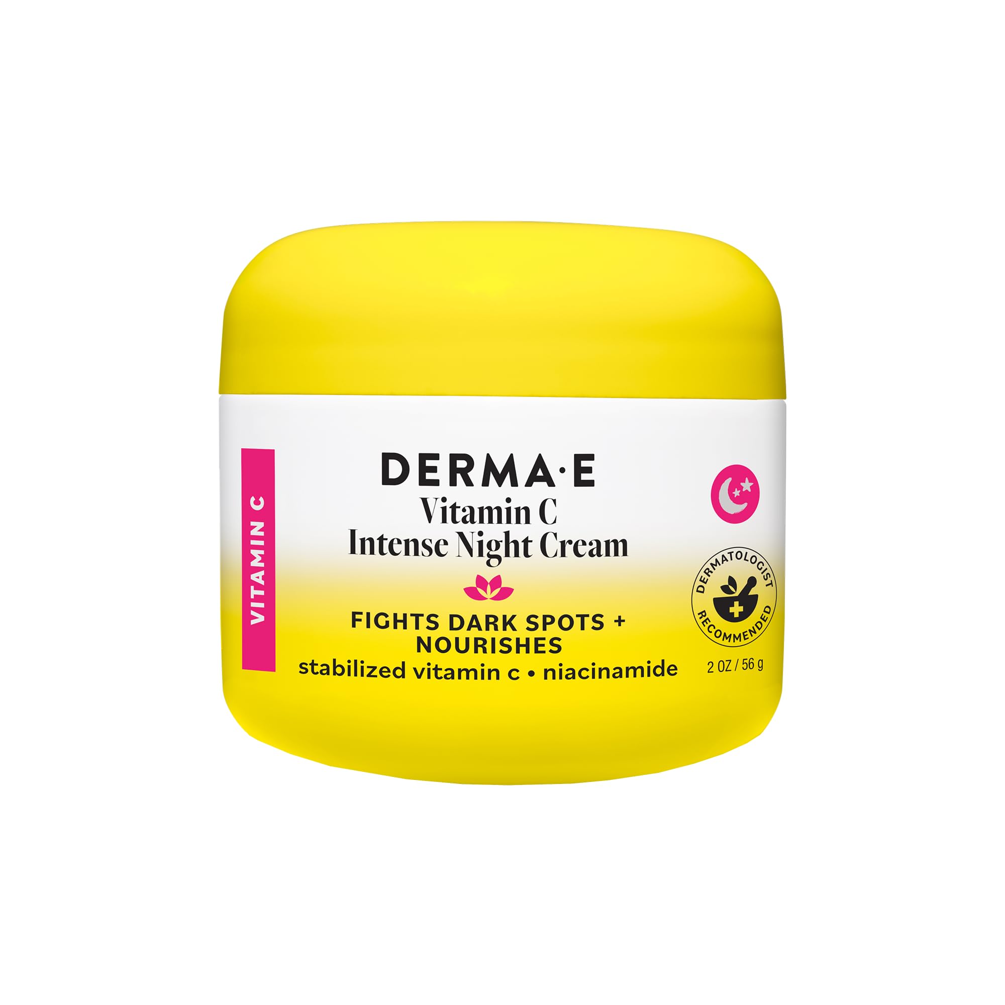 DERMA-E Vitamin C Intense Night Cream, 2 Oz, Brightening and Hydrating Facial Skin Renewing Cream, Anti-Aging Overnight Face Moisturizer for Skincare and Youthful Radiance