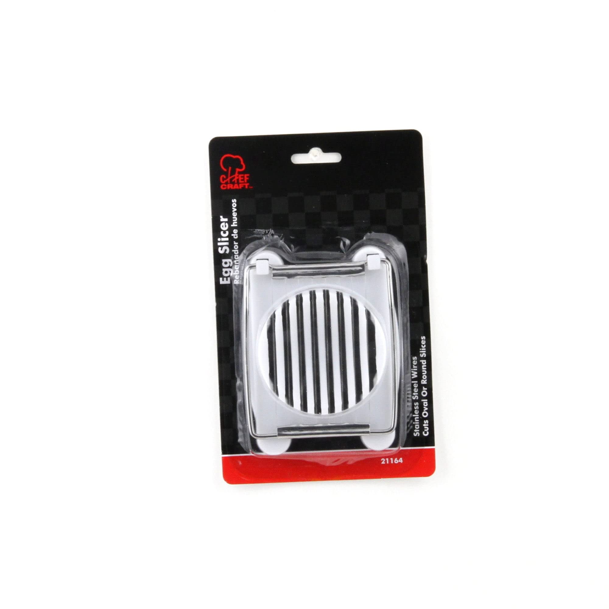 Chef Craft Basic Plastic Egg Slicer, 4 inches in length 8 stainless steel wires, White