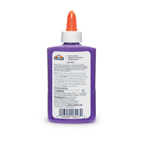 Elmer's Washable Color Glue, Purple, 5 Ounces, for Making Slime, 5 Oz