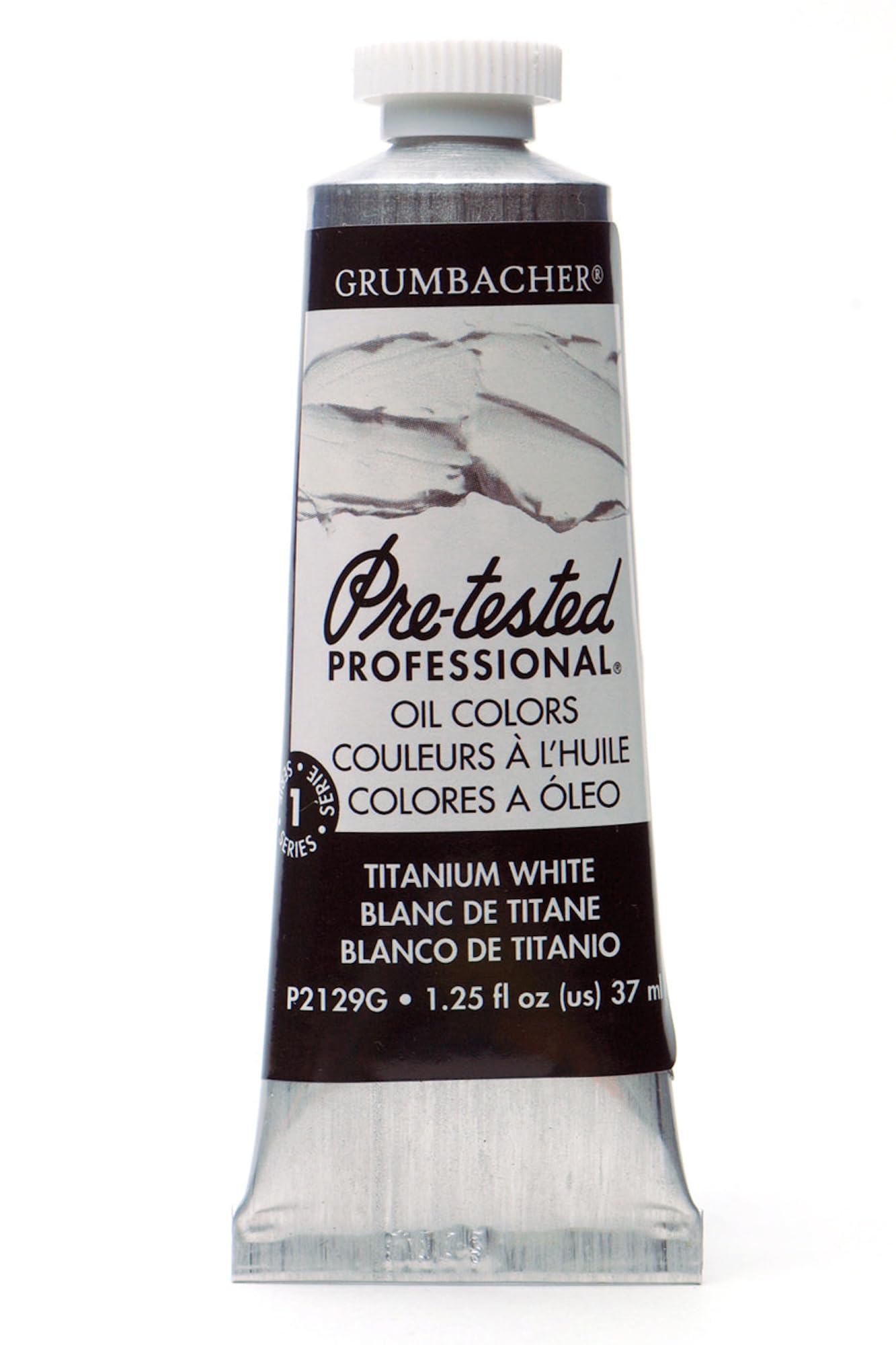 Grumbacher Pre-Tested Oil Paint, 37ml/1.25 Ounce, Titanium White (Original Formula) (P2129G)
