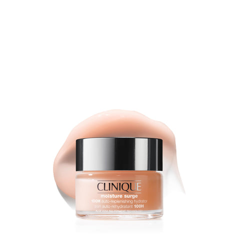 Clinique Moisture Surge 100H Auto-Replenishing Hydrator Oil Free Face Moisturizer | With Hyaluronic Acid, Aloe Bioferment and Vitamins C + E | For All Skin Types | Hydrating + Moisturizing, 1 Fl Oz