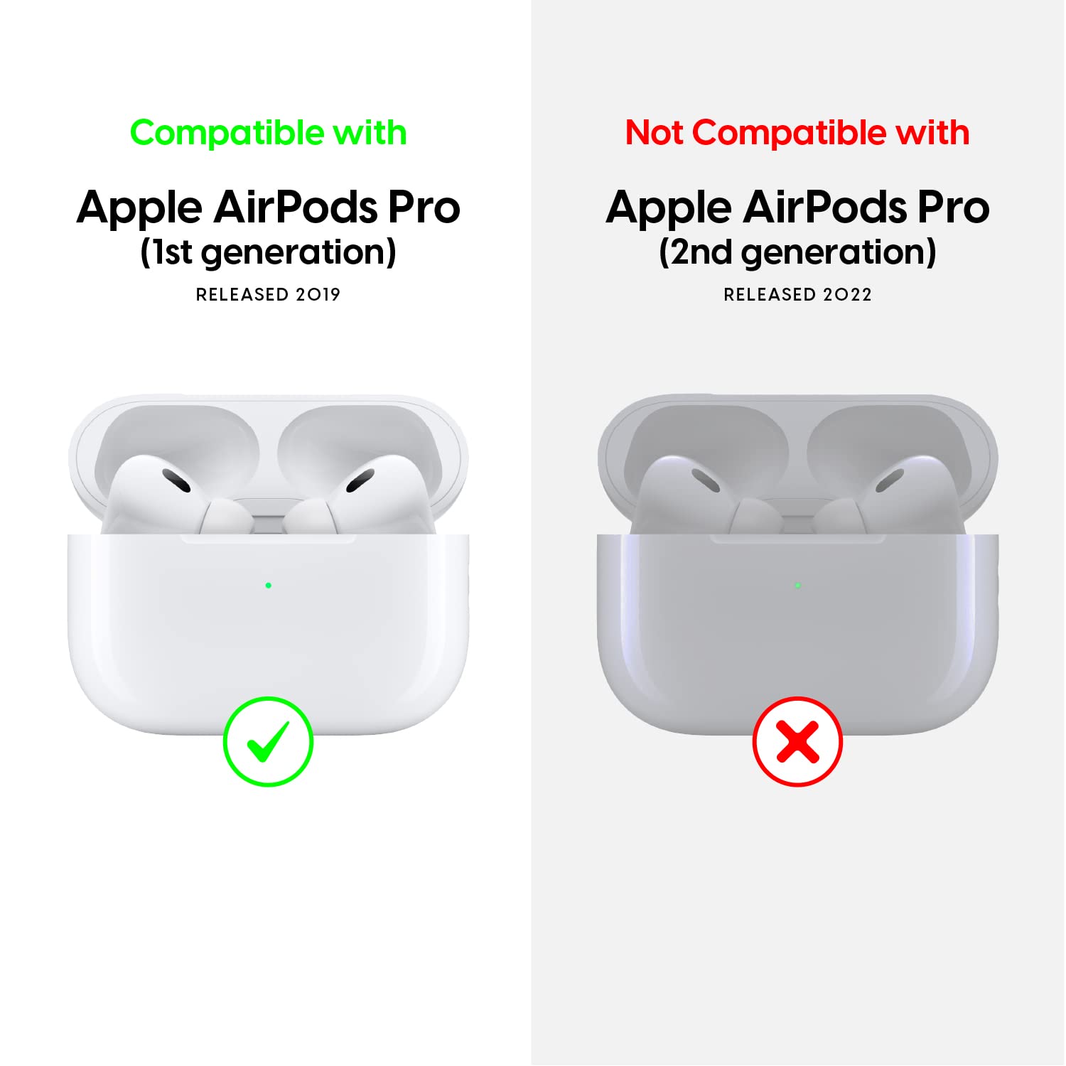 TalkWorks AirPods Pro Case - Rugged, Protective and Secure Hard Case Cover with Carabiner Clip and Visible LED Charging Indicator - Wireless Charging Compatible for Apple AirPods - Rose, (04991)