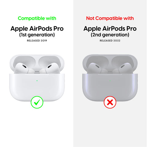 TalkWorks AirPods Pro Case - Rugged, Protective and Secure Hard Case Cover with Carabiner Clip and Visible LED Charging Indicator - Wireless Charging Compatible for Apple AirPods - Rose, (04991)