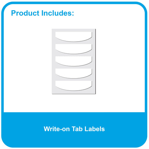 C-Line Mini Size 5-Tab Poly Index Dividers with Pockets, for 5.5 x 8.5, 6 x 9 and 8.5 x 11 Binders, Assorted Colors, One 5-Tab Set (03750)