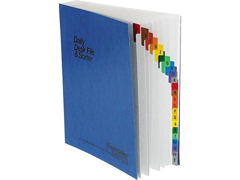 Expandable Desk File, A-Z Index, Letter Size, Acrylic-Coated Pressguard