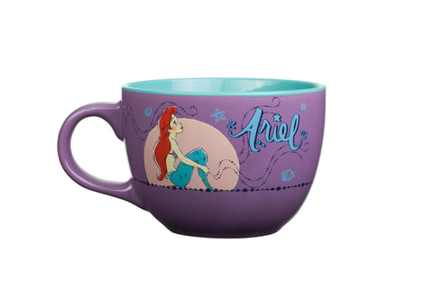 Silver Buffalo Disney Princess Little Mermaid Ariel Moonlight Ceramic Soup Mug, 24 Ounces