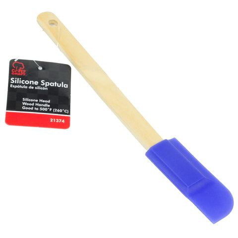 Chef Craft Select Wooden Handled Silicone Jar Spatula, 9.25 inches in length, Color May Vary