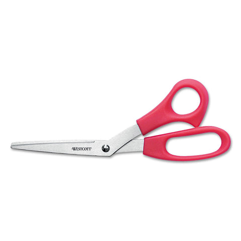 Westcott All Purpose Bent Scissor 8" Red (10703), Single