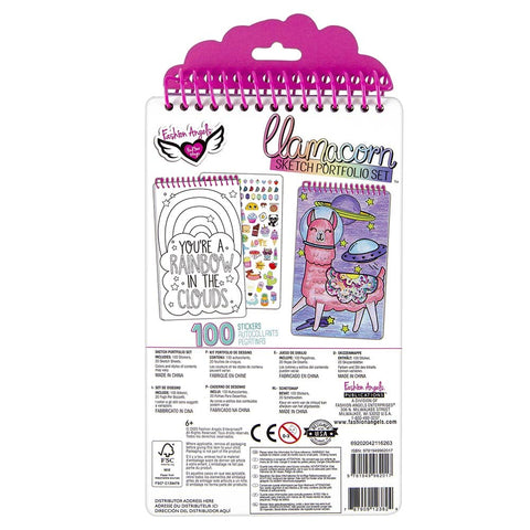 Fashion Angels Llama Shaker Compact Sketch Portfolio/Llama Sketch Book/Llama Coloring Book