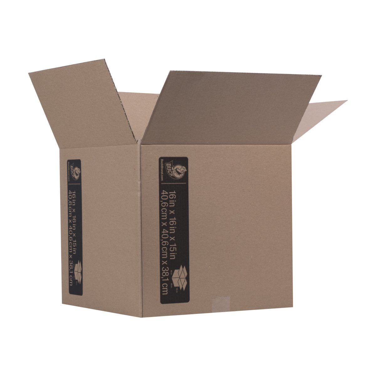 Duck Brand Kraft Corrugated Shipping Boxes, 16" x 16" x 15", Brown, 6-Pack (281502)