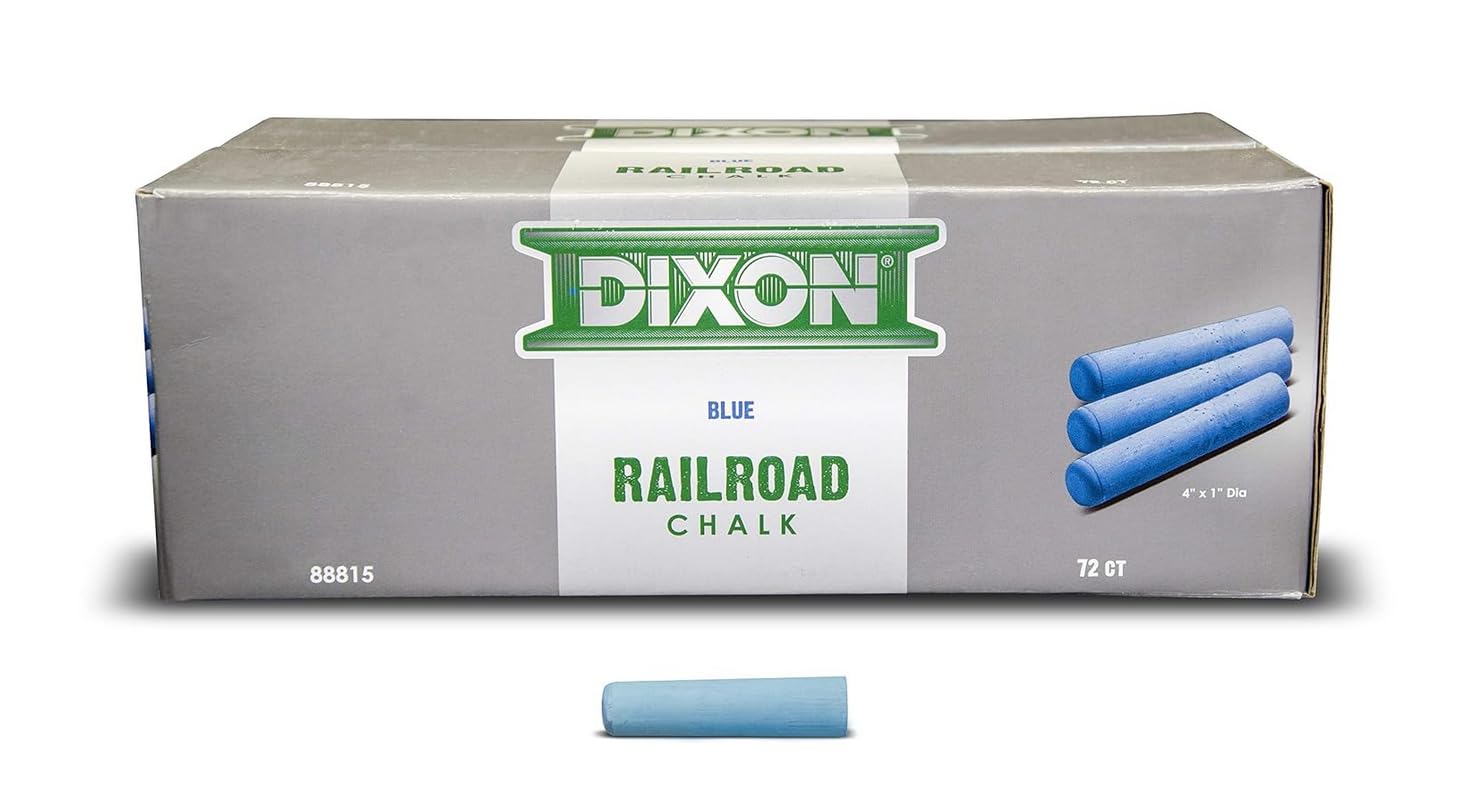 Dixon - 464-88815 Industrial Railroad Crayon Chalk with Tapered 4" x 1" Sticks, Blue, 72-Pack (88815)