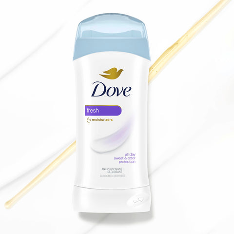 Dove Invisible Solid Antiperspirant Deodorant Stick 2 Count Fresh for Women, For All Day Underarm Sweat & Odor Protection 2.6 oz