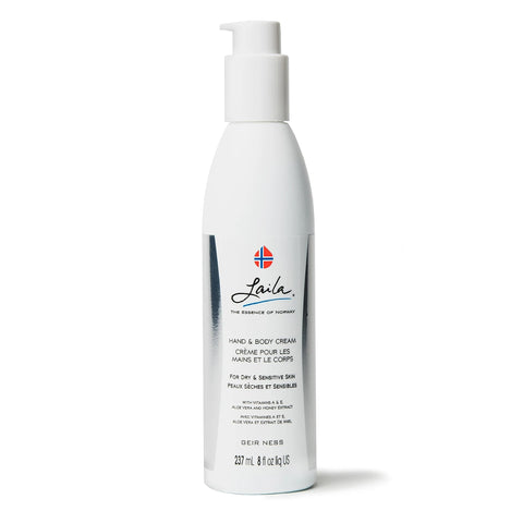 Geir Ness Laila Hand & Body Cream - Skin Moisturizing and Nourishing Formula for Soft and Smooth Hands - Vitamin A & E, Aloe Vera and Honey Extract
