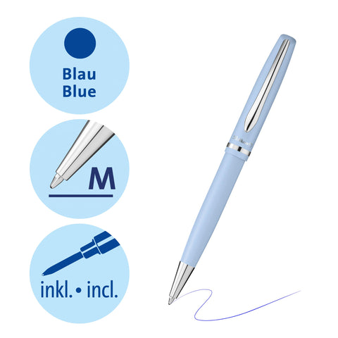 Pelikan Jazz Pastel Ballpoint Pen with Medium Point, Blue Ink Refill, Blue, Boxed, 1 Each (812634)