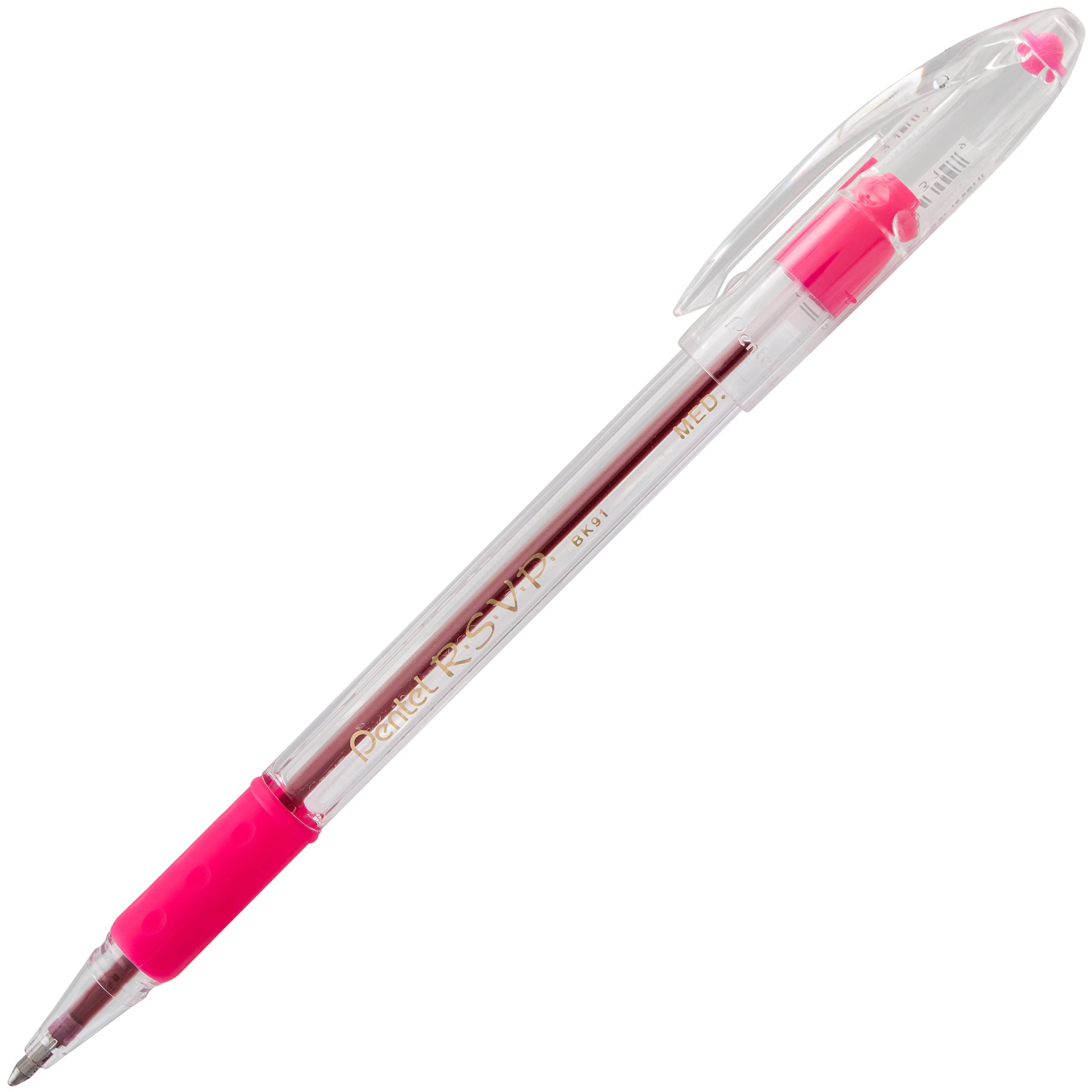 Pentel R.S.V.P. Ballpoint Pen, Medium Line, Assorted Ink (BK91BP6M) (Pack of 1, 6 Count Total)