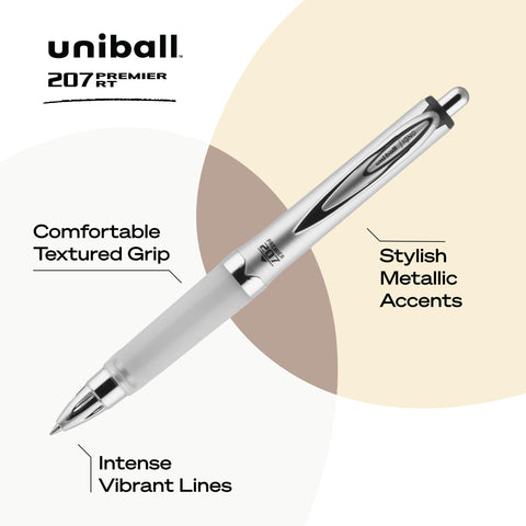 uniball 207 Premier Retractable Gel Pen, Medium Point (1.0mm), Black, 1 Pack