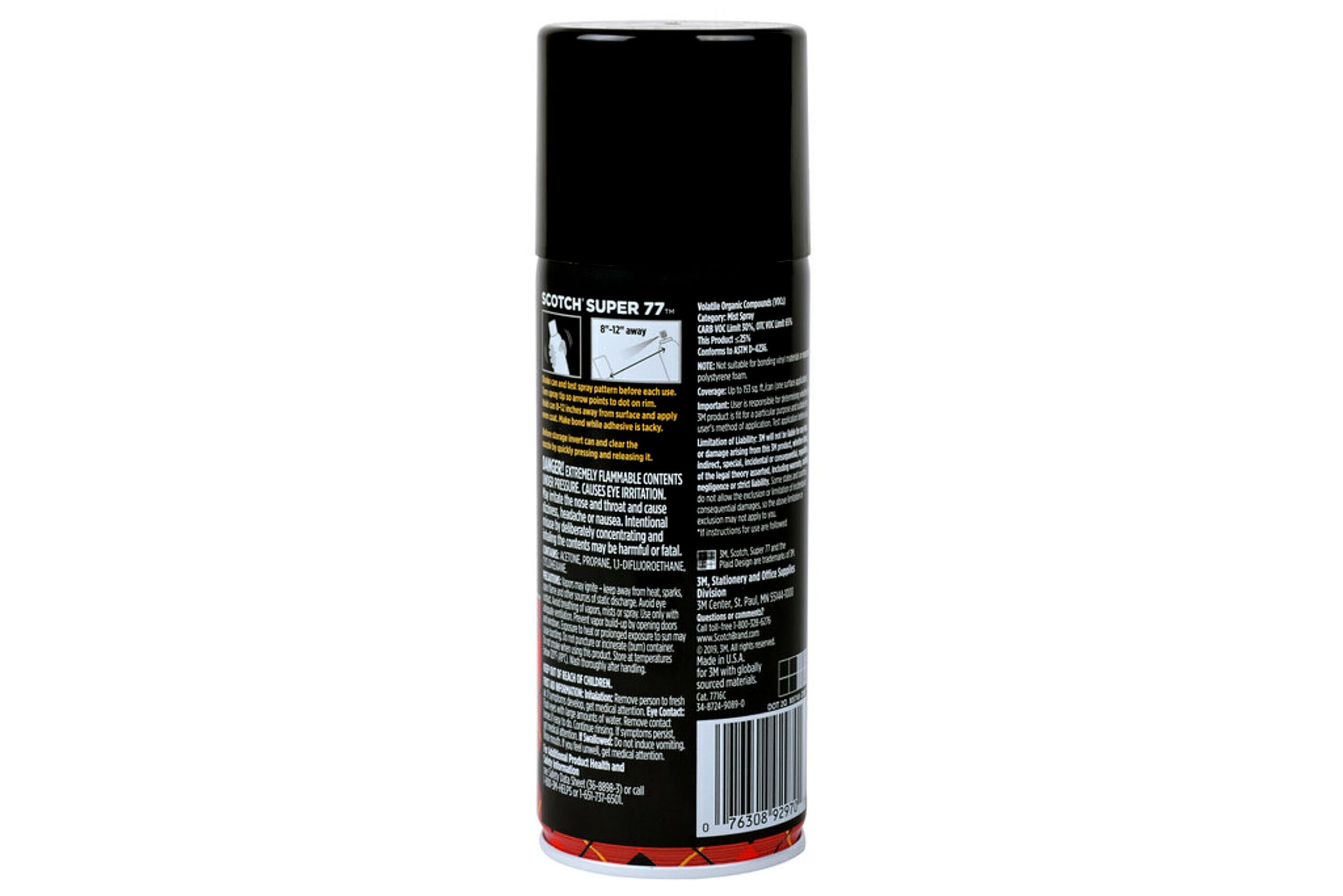 Scotch Super 77 Multipurpose Adhesive Spray, Bonds to Fabric, Cardboard, Plastic, Metal, Wood, Felt, and More, 10.7 Ounces (7716) - 1 Pack