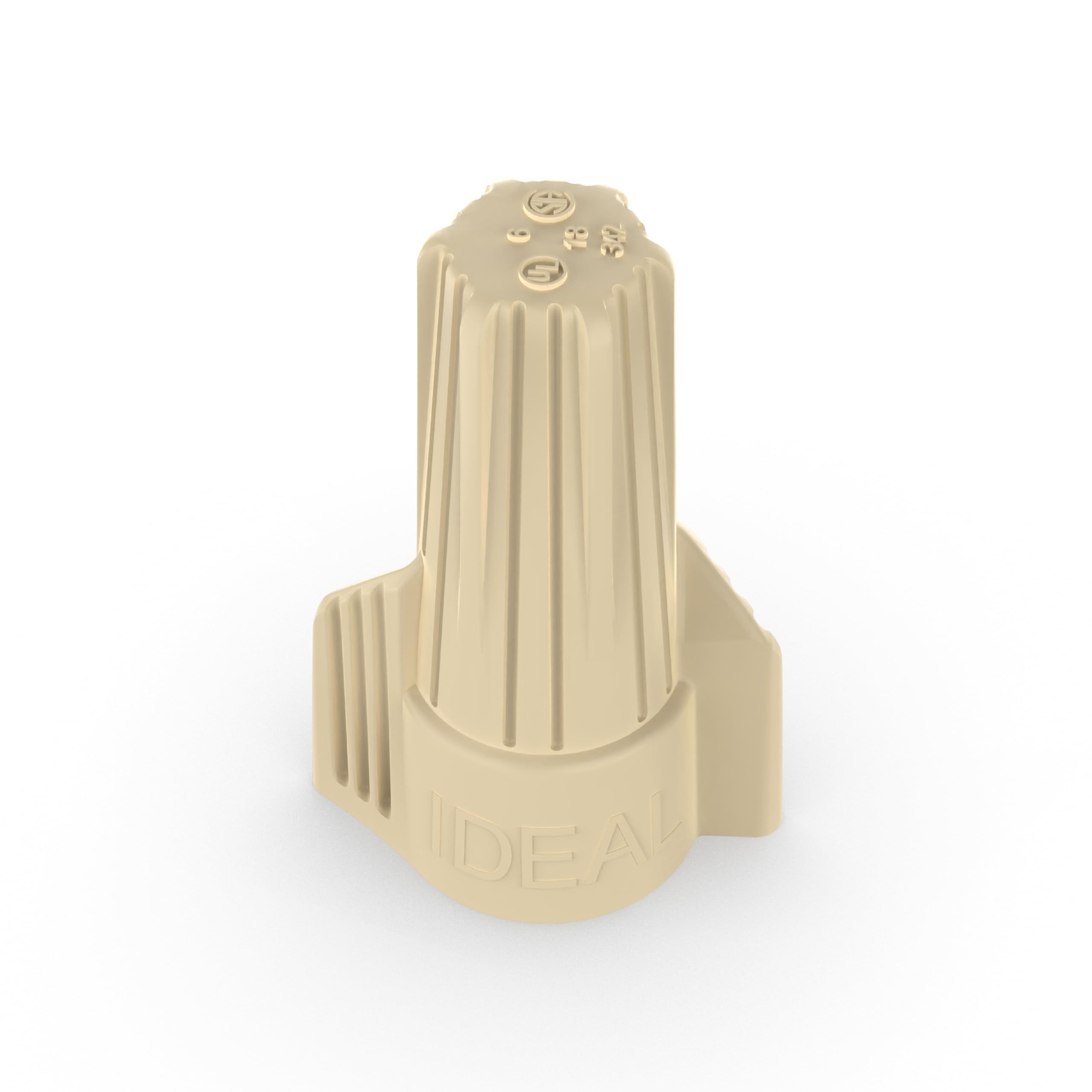 Ideal Electrical Tan Twister Electrical Wire Connectors (30-641J), Jar of 500 — Smooth Twist-On Wire Nuts for 22 to 8 AWG with Swept Wings
