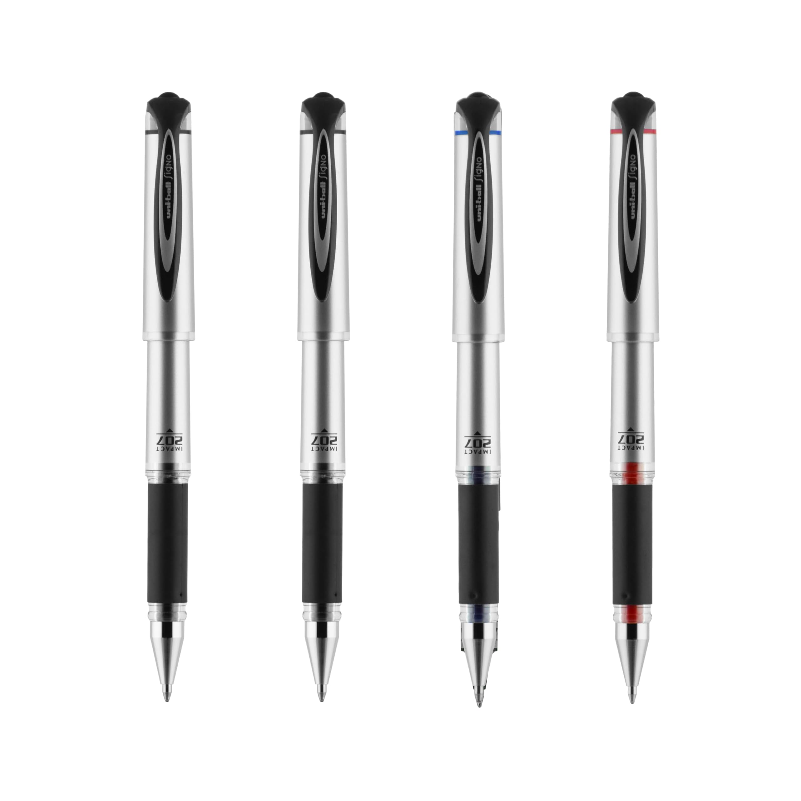 uniball 207 Impact Gel Pens, Bold Point (1.0mm), Assorted Colors, 4 Pack
