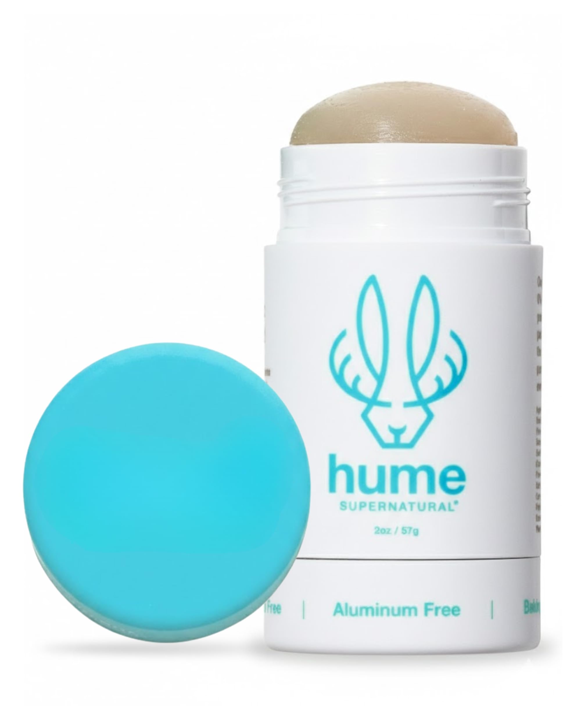 Hume Supernatural Aluminum Free Deodorant for Women & Men - Safe for Sensitive Skin - Probiotic, Plant-Based, Baking Soda Free, Aloe, & Cactus Flower, Anti Sweat, Stain & Odor - After Rain, 1-Pack