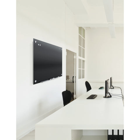 Quartet Magnetic Dry Erase Board, 96" x 48" Glass Whiteboard for Wall, Infinity, Black (G9648B)