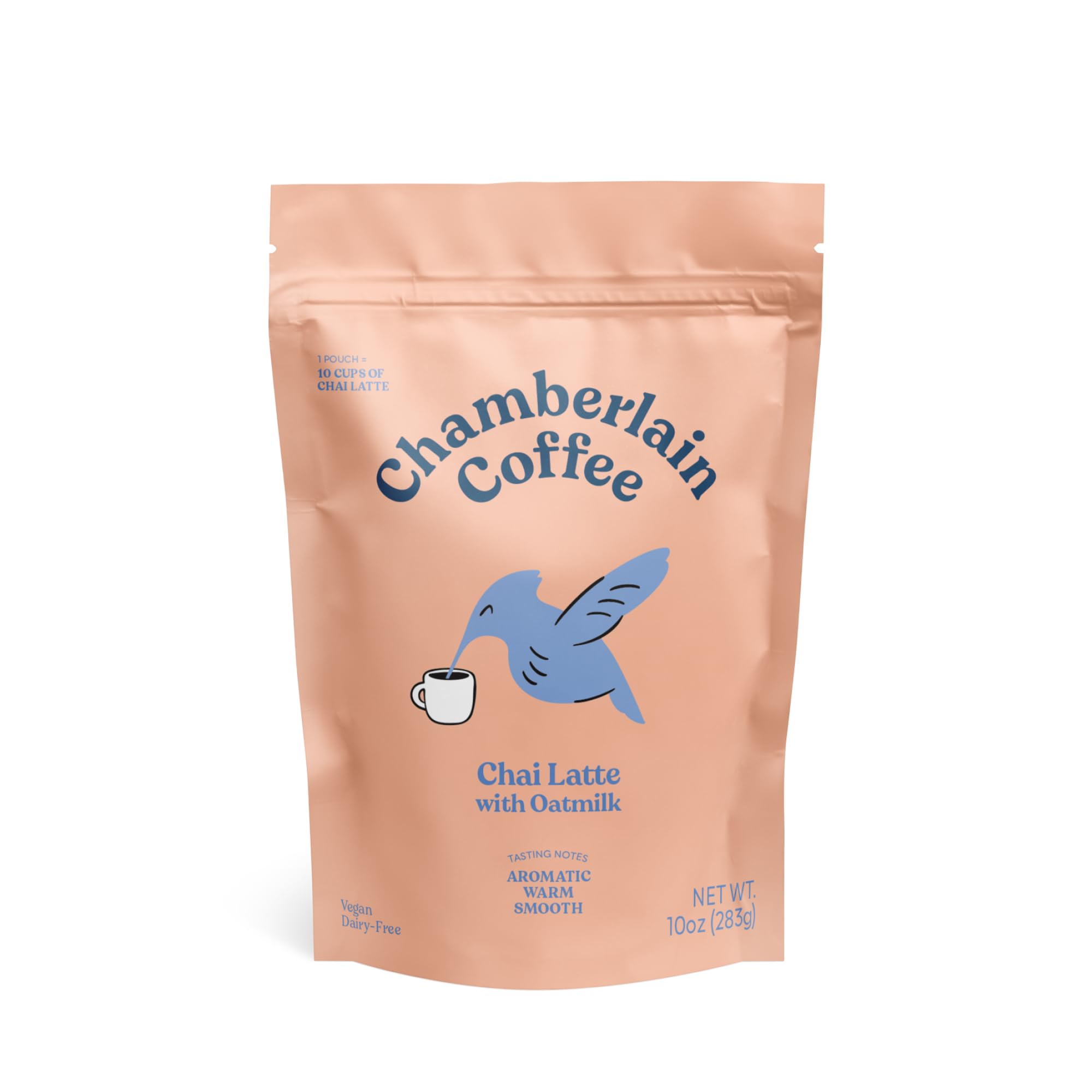 Chamberlain Coffee Chai Tea Mix - Vegan Chai Tea Latte, Made with Oat Milk and Spices, Creamy Powder for Hot and Iced Instant Latte, Cafe Quality - 10 oz, 10 Servings